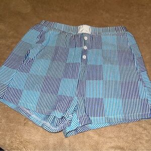 Blue Striped Women's Shorts